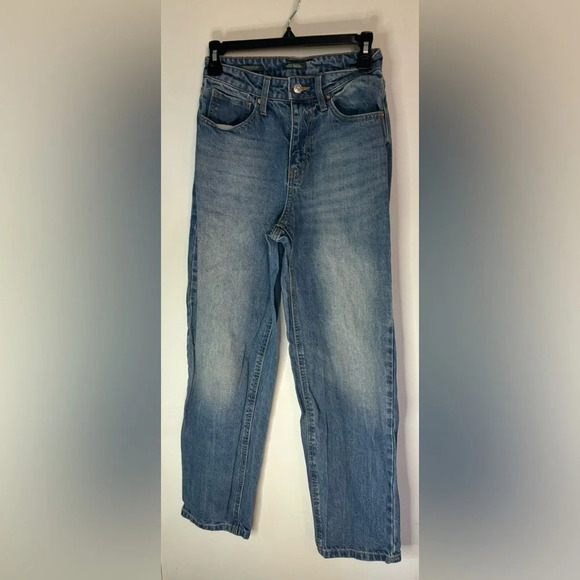 wild‎ fable high rise 90s relaxed straight jeans medium wash no distressing sz 0 - Picture 1 of 4